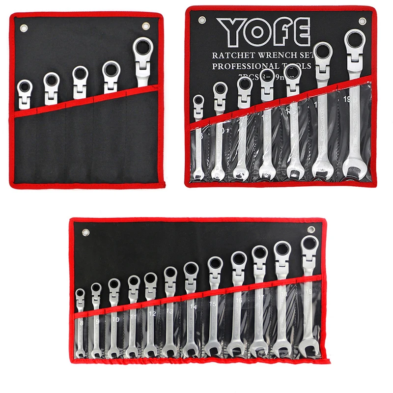 5/7/12pcs Keys Set Adjustable Wrench Multifunction Tool Key Ratchet Spanners Set Universal Wrench Tools Set Car Repair Tools