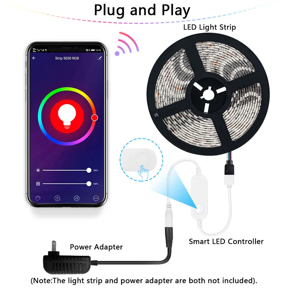 Tuya WiFi Smart LED Control ler 4 контактный RGB светодиодный светильник 5 24 В дистанционное