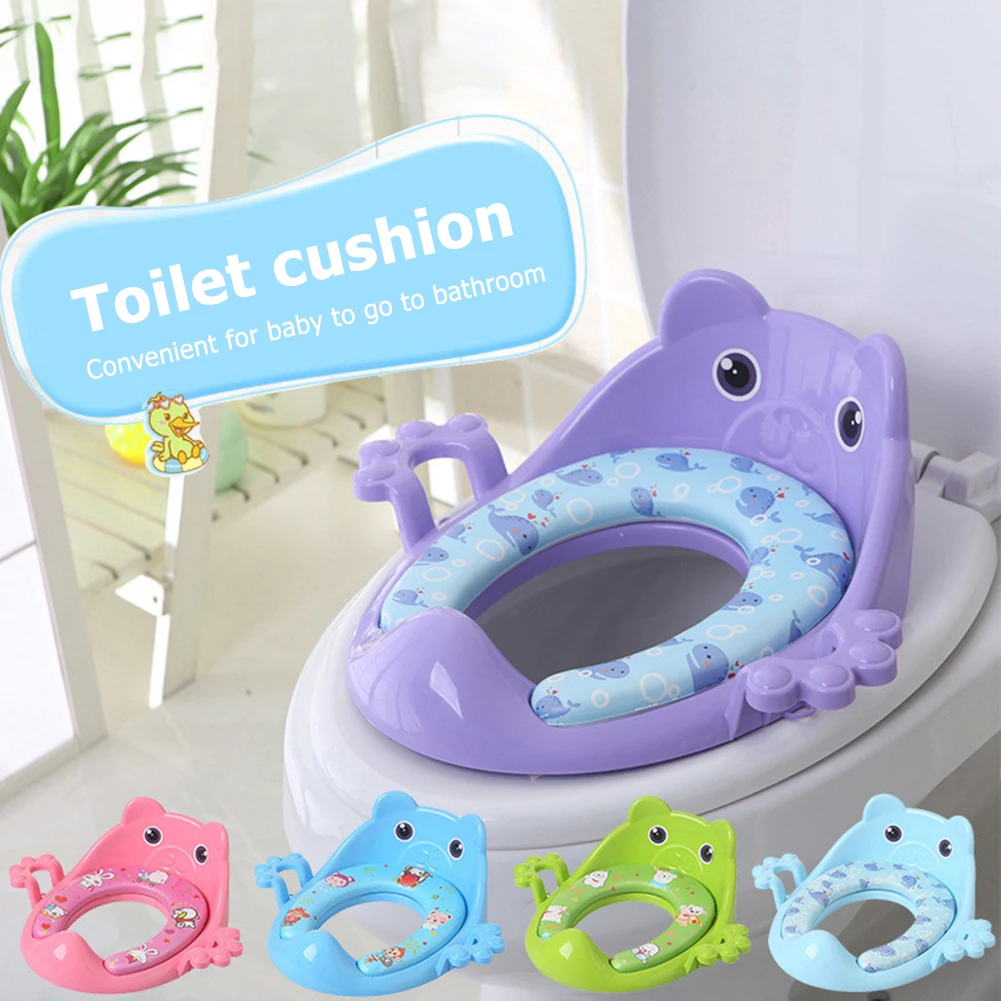 

Cartoon Baby Trainers Toilet Potty Seat Cushion with Armrest Portable Outdoor Travel Infant Children Toilet Training Ring Pad