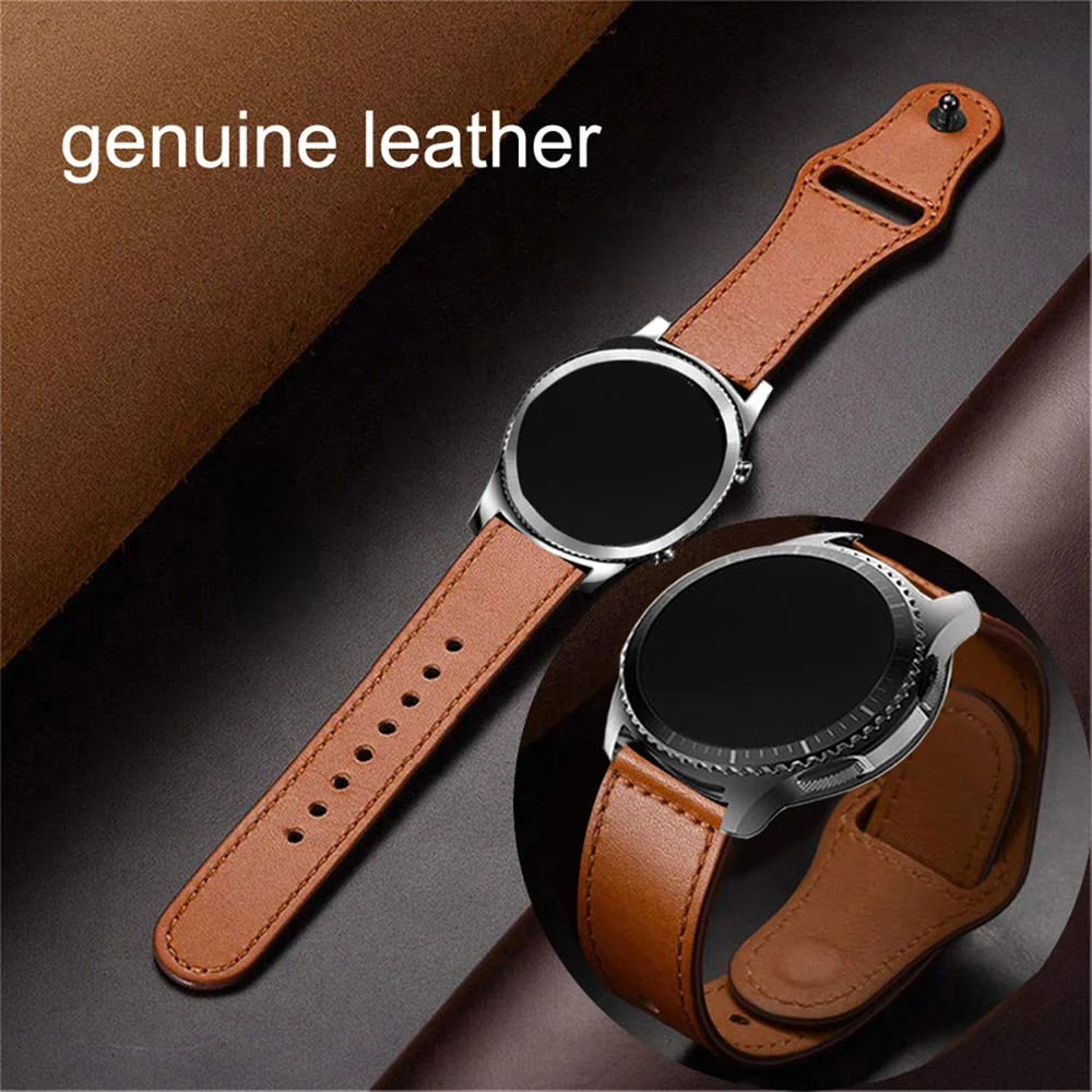 Натуральная кожа для huawei watch GT/samsung galaxy watch 46 мм S3/Amazfit GRT 47 мм часы ремешок Браслет
