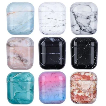 

Marble Pattern Mini Earphone Hard Cases for Airpods Bluetooth Wireless Headphones Cover Shockproof Sleeve Charging Box Bags