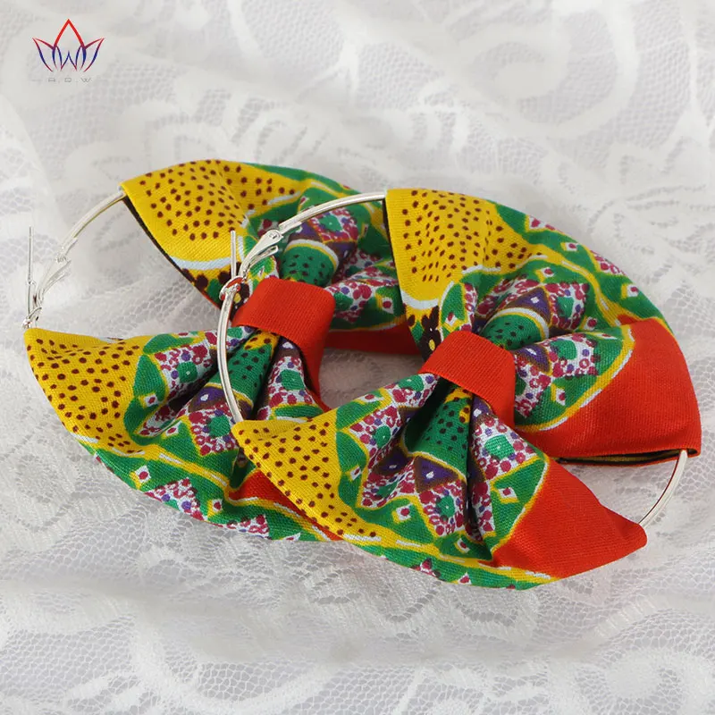 Летние африканские серьги Модные женские африканские ручной работы массивные круглые ювелирные изделия принт воск ткань аксессуары WYA078 - Цвет: 7