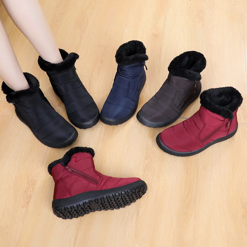Женские ботинки; коллекция года; сезон осень-зима; женские зимние ботинки; зимние короткие ботильоны; водонепроницаемая обувь; Теплая обувь; обувь для мам