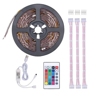

WiFi Control USB LED Strip Light Backlight Straps for TV Dimmable Light 16 RGBW Colors 4 Lighting Modes with Infrared Remote