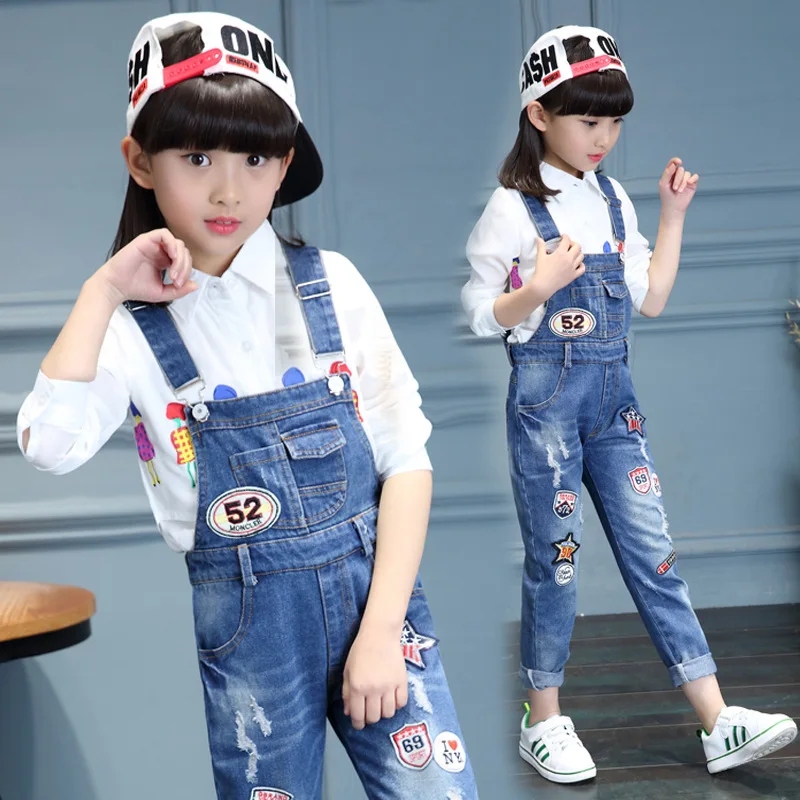 

Childrenswear Girls' Overalls Spring Clothing 2019 New Style Big Boy Cowboy Trousers Spring And Autumn Children Camisole Onesie