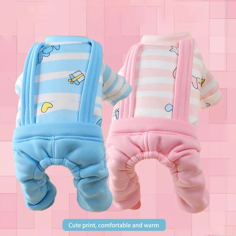 Cute Animal Pattern Winter Jumpsuit for Dogs Warm Pet Pajamas Dog Clothes Pet Clothing For French Bulldog Chihauhua Puppy