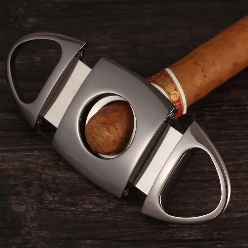 COHIBA сигары резак абсолютно Нержавеющая Сталь Металл Классический сигары резак гильотина с подарочной коробкой Рождество сигары ножницы подарок