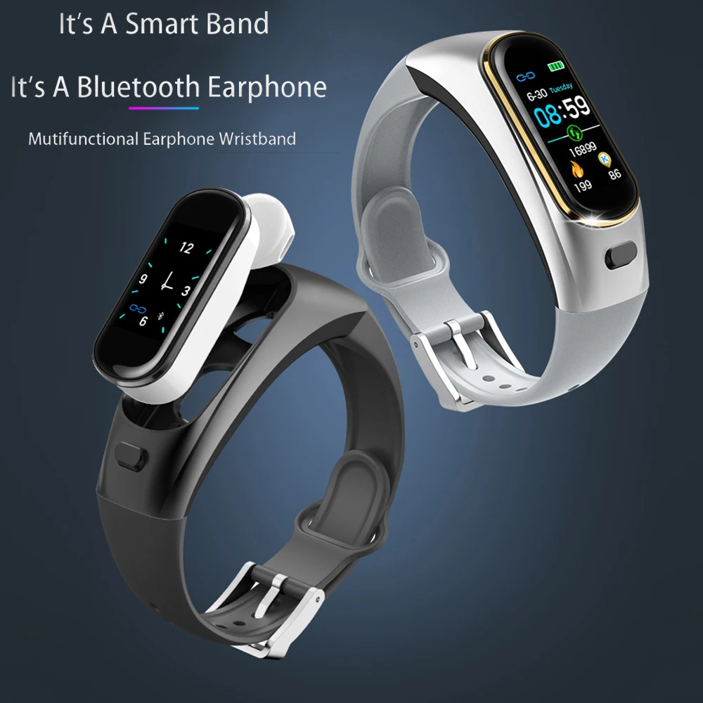 

H109 Headphones Smart Band Blood Pressure Wireless Bluetooth Earphones Smart Watch Phone Fitness Tracker Smart Bracelet
