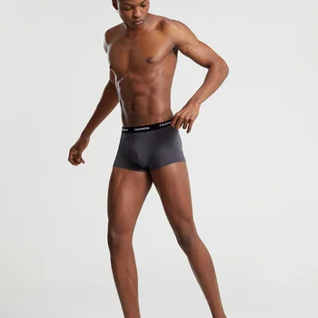 

New Men's Underpants U-convex Design Medium Waist Cotton Large Seamless Flat Pants Men's Solid Color Breathable Quarter Pants Tr