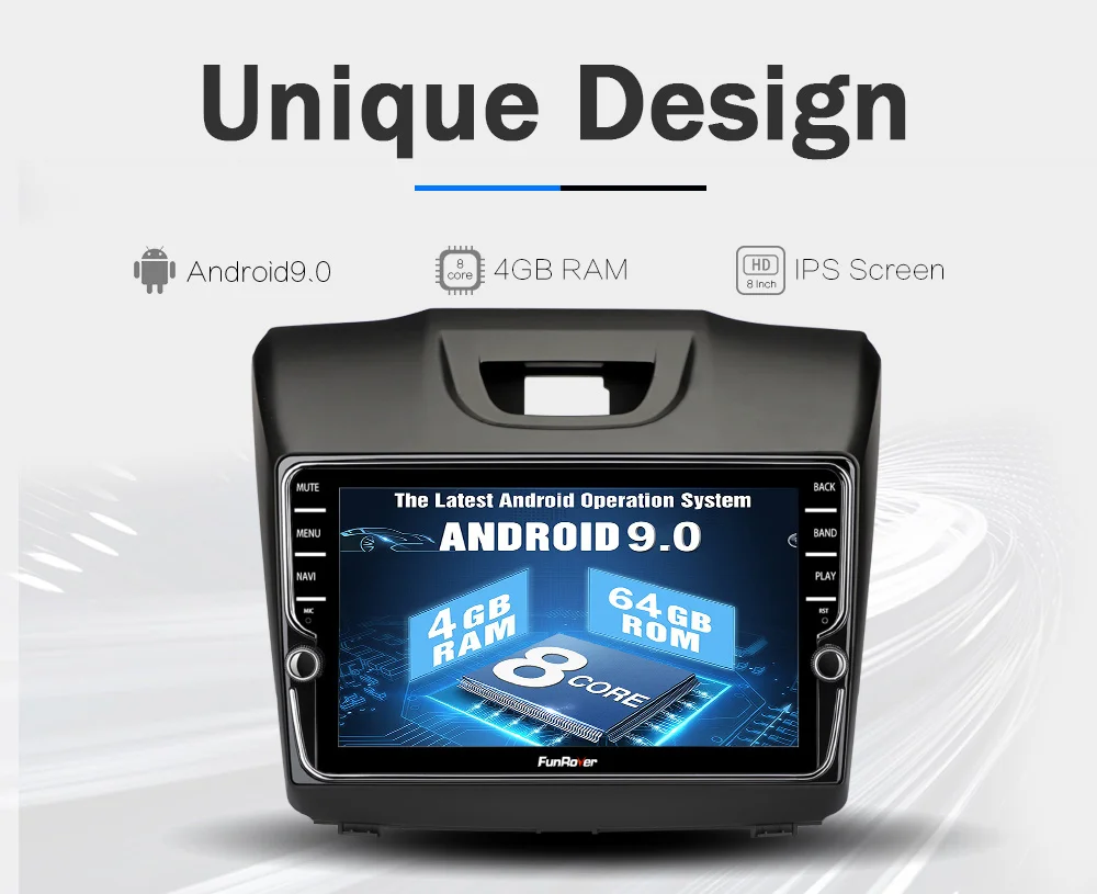 Top Funrover android9.0 2 din car multimedia dvd player for Chevrolet Trailblazer Colorado S10 Isuzu D-max MU-X stereo radio gps DSP 10