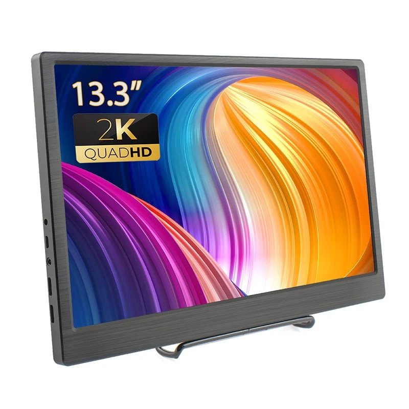 13.3 인치 2K IPS 2560x1440 HD 디스플레이 듀얼 미니 HDMI 호환 IPS 모니터 노트북 PC PS4 wii u Xbox, 라즈베리 파이 4B, 3B +, 3B