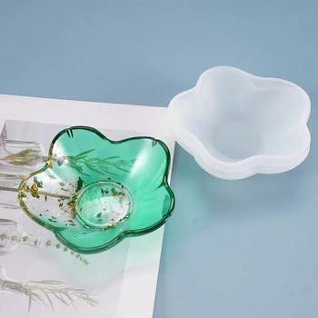 

Crystal Epoxy Resin Mold Petal Plate Disc Casting Silicone Mold DIY Crafts Jewelry Making Tools