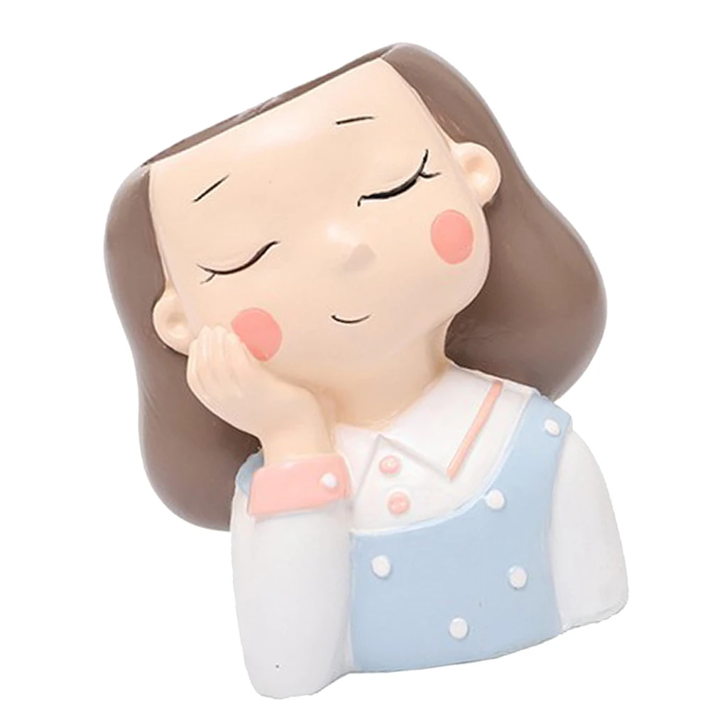 Girl Figure Flowerpot Planter Cactus Bonsai Pot Home Garden Decor Ornamental