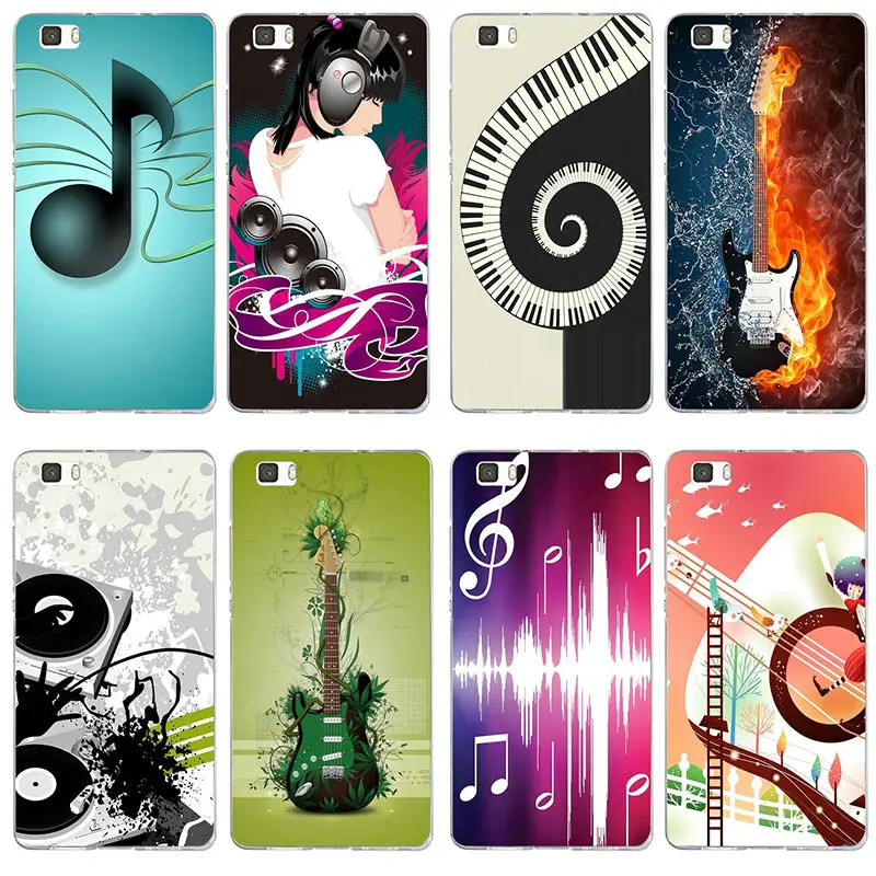 Soft Phone Cases for Huawei Honor 4C 5A 5C 5X 6 6C 7 7A 7C 8 8C 8S 9 10 20 10i 20i V8 V10 Lite Pro Guitar Music Note Art |