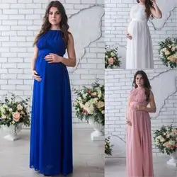 Платья для беременных для женщин фотосессии шифоновое платье для беременных без рукавов длинное и тонкое однотонное женское Одежда для
