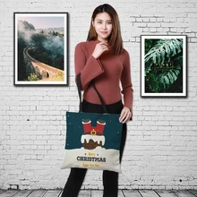 Краудейл Рождественский подарок DIY Двусторонняя Рождественская Подарочная сумка забавные сумки женские холщовые Большая вместительная винтажная сумка через плечо