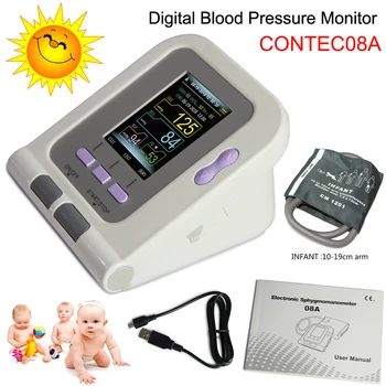 

08A Upper Arm Blood Pressure Monitor Digital OLED Electronic Sphygmomanometer Heart Beat NIBP Meter 10-19cm Infant Cuff CE,FDA