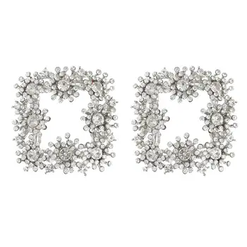 

1 Pair Trend Rhinestone Shoe Flower High Heels Single Shoes Buckle For Women Charm Lady