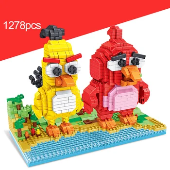 

Small particles Building blocks assembly boy bird Cartoon little yellow duck Cartoon dolls Building block model education toy