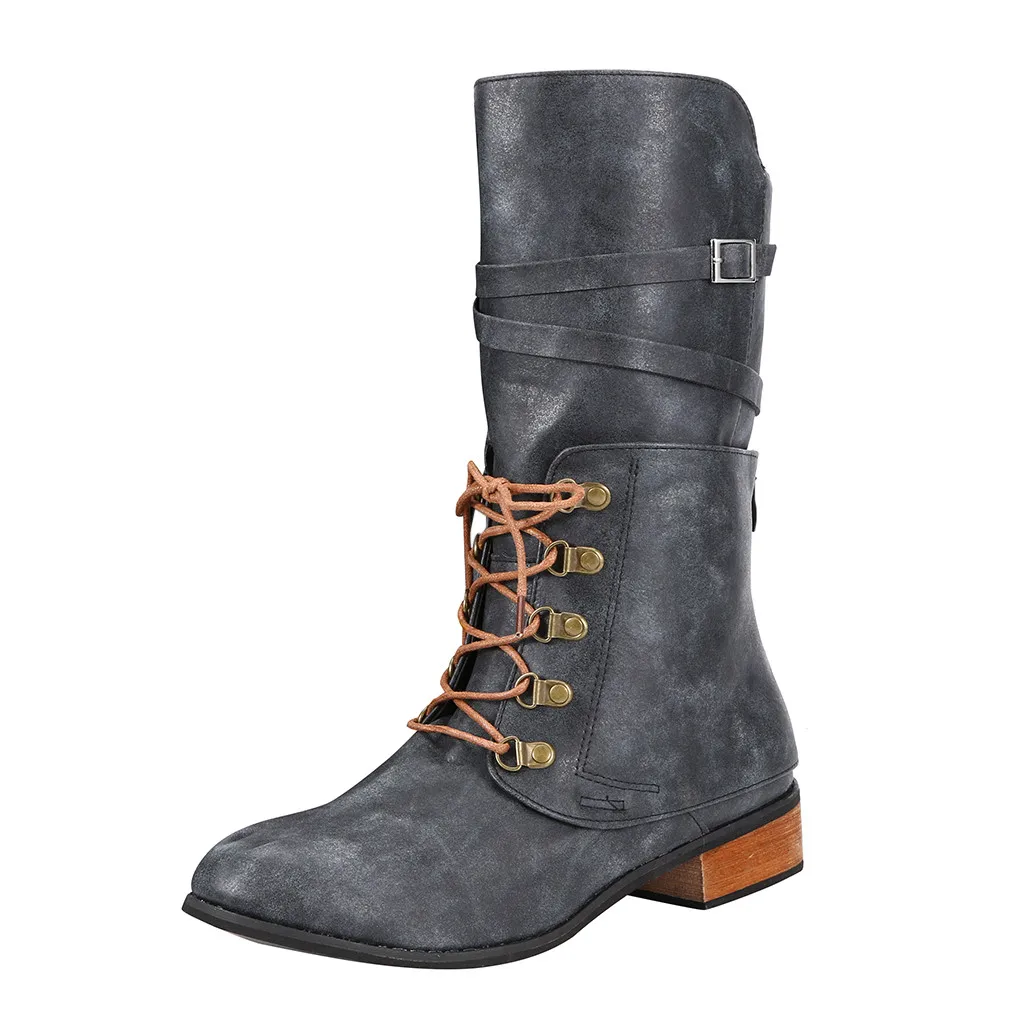 Г. Модная женская обувь в стиле стимпанк, готический стиль, Ретро стиль, панк, пряжка, военные зимние сапоги женская обувь# J30