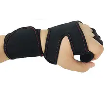 1 пара поддержка ладони половина пальца противоскользящая Регулируемая прочная рука Brace рукав браслет обертывание защита для фитнеса вес