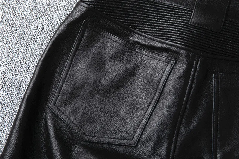 Men's Motorcycle Riding genuine Leather Motorcycle Pants 12