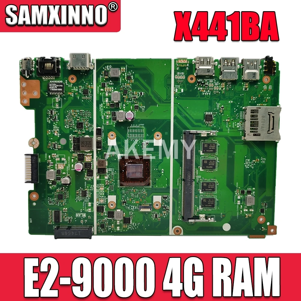 Akemy для ASUS X441BA Laotop материнская плата X441B с E2 9000 CPU 4G RAM|Материнские платы| |