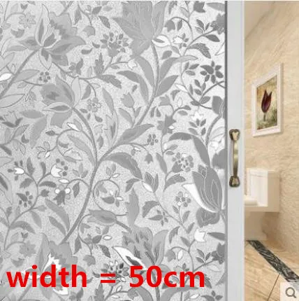 width is 50cm 3d светильник, полупрозрачная стеклянная пленка, оконная наклейка, оконная бумага, стерео матовая оконная стеклянная наклейка, кухня, ванная комната - Цвет: width is 50cm