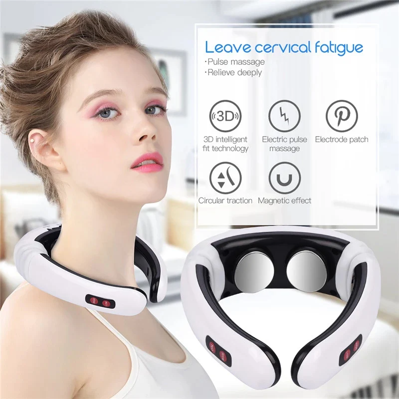 

Electric Pulse Neck Massager Far Infrared Heating Pain Relief Relaxation Intelligent Body Massager