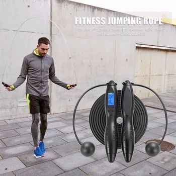 

Unisex 1 Pair Cordless Skipping Rope Digital Counting Jump Rope with Calories Counter Timer Exerciser Equipments Gym Training