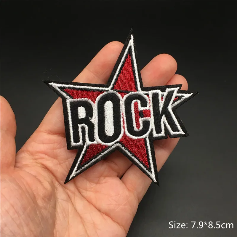 Band Rock Clothes Badges Iron On Patches Appliques Embroidered Music Punk Stripes for Clothes Jacket Jeans Diy Decoration 