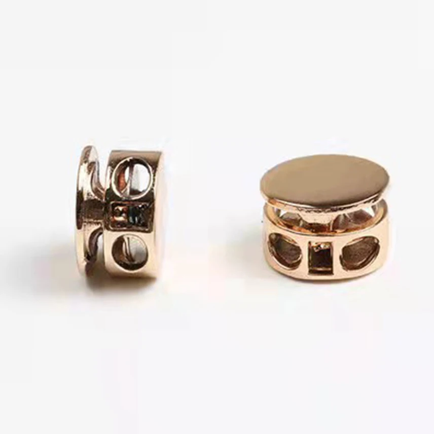 Description Picture 6 of item10pcs/pack Metal  Cord Lock Stopper Spring Buckles Fastener Buttons For Bags/Garments Cord End Rope Stoppers Accesspries