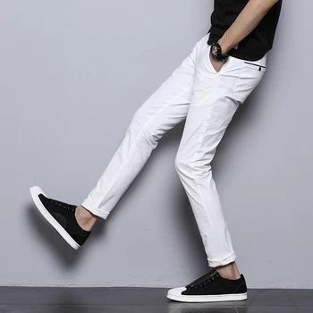 

2020 Spring New Business Casual Straight Work Official Pants Men Cotton Slim Fitness Chinos Fashion Trousers Male Brand Clothing