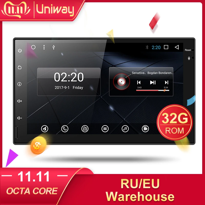 Uniway AWD7071 Android 8.1 автомобильный DVD для Nissan Qashqai X-Trail Almera Pathfinder Teana Примечание Juke мультимедийный gps-плеер
