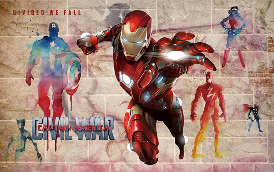 Индивидуальные Мультфильм 3D Marvel League of Legends аниме зеленая гигантская фреска спальня Железный человек отель тематическая рамка декоративная живопись