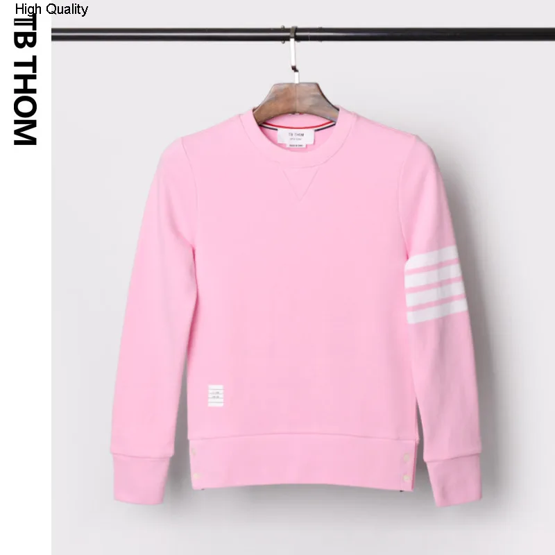 2020 Vrouwen Roze Geverfd O-hals Sweatshirts Lange Mouw Katoenen Sweatshirt Lady Gestreepte 2020 Vrouwen Roze Geverfd O-hals Sweatshirts Lange Mouw Katoenen Sweatshirt Lady Gestreepte