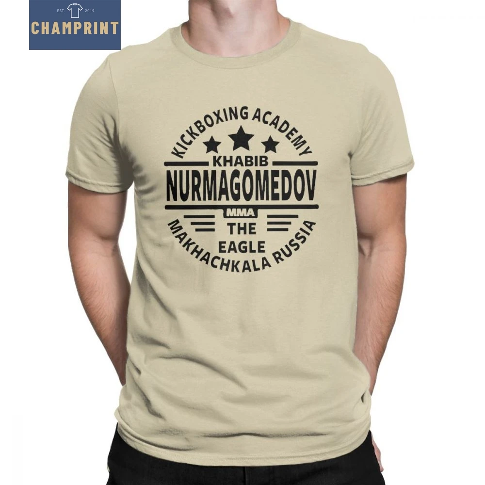 Khabib Nurmagomedov Men T Shirt MMA Fight Dagestan Russia Vintage Cotton Short Sleeve Tee O Neck T-Shirt Tops |