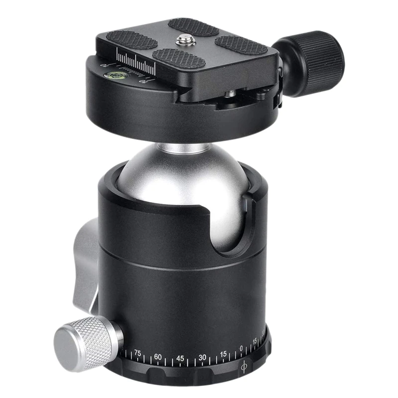 

Camera Tripod Head Aluminium Alloy Camera Panoramic Tripod Ball Head with Quick Release Plate 1/4 Inch Screw Mount for Cameras C