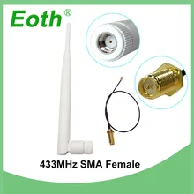 10 шт. 433 МГц Антенна 5dBi RP-SMA разъем antena 433 МГц белая антенна Беспроводная Антенна+ SMA штекер Ufl./IPX кабель