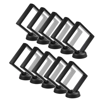 

Coin Display Box - Set Of 30 3D Floating Frame Display Holder with Stands for Challenge Coins, AA Medallions, Jewelry, Black