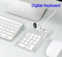

USB Numeric Keypad 18 Keys with three USB Hub For iMac MacBook Air Pro Lenovo PC computer number accountant mini keyboard