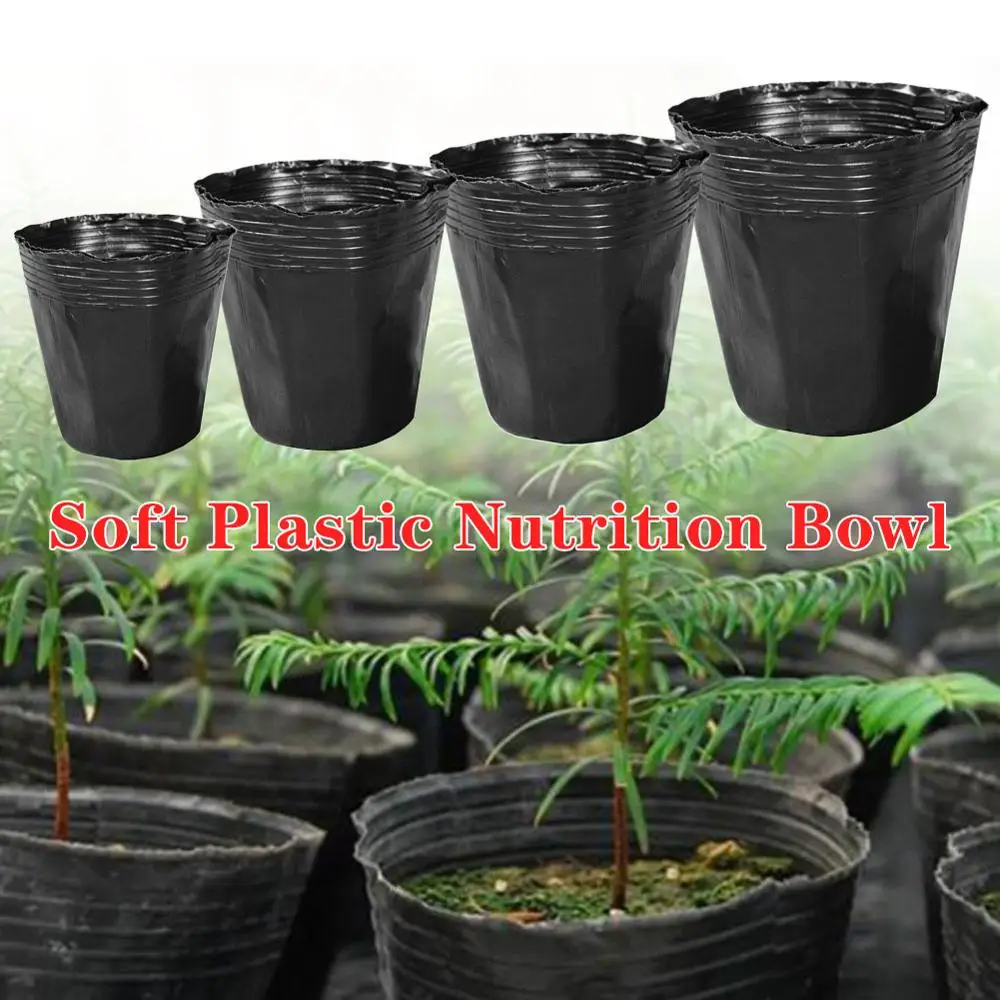 100x Plastic Flower Pot Plant Nursery Flowerpot Seedlings Planter Containers Set