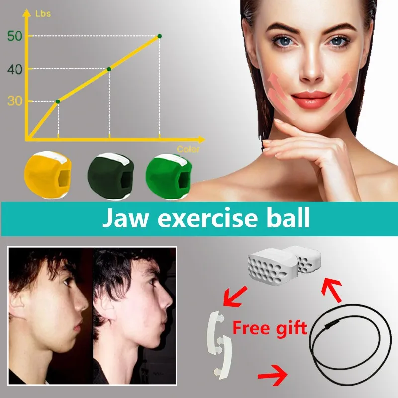 

30/40/50pounds Fitness Face Masseter men facial pop go mouth jawline Jaw Muscle Exerciser chew ball chew bite breaker training