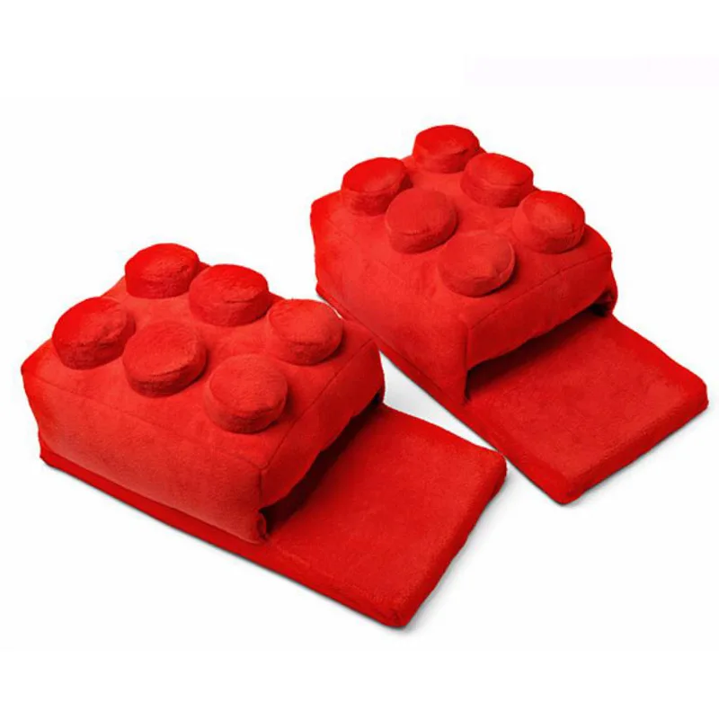 Зимние теплые домашние тапочки унисекс горячие Мультяшные кирпичные плюшевые