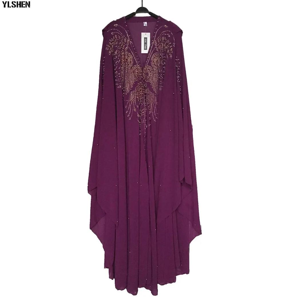 Super Size African Dresses for Women Dashiki Diamond Bead African Clothes Abaya Dubai Robe Evening Long Muslim Dress Hooded Cape 28
