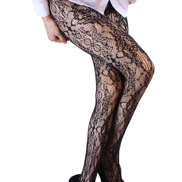New Style Women's Patterned Tights Fishnet Floral Pantyhose High Waist  Stockings Waisted Pantyhose