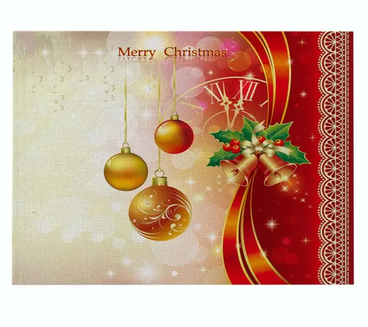 Merry Рождественская елка настольное коврики под посуду на стол Кухня инструмент Салфетки сервировочные каботажное судно Кофе Чай вечерние украшения прямоугольной формы - Цвет: color1