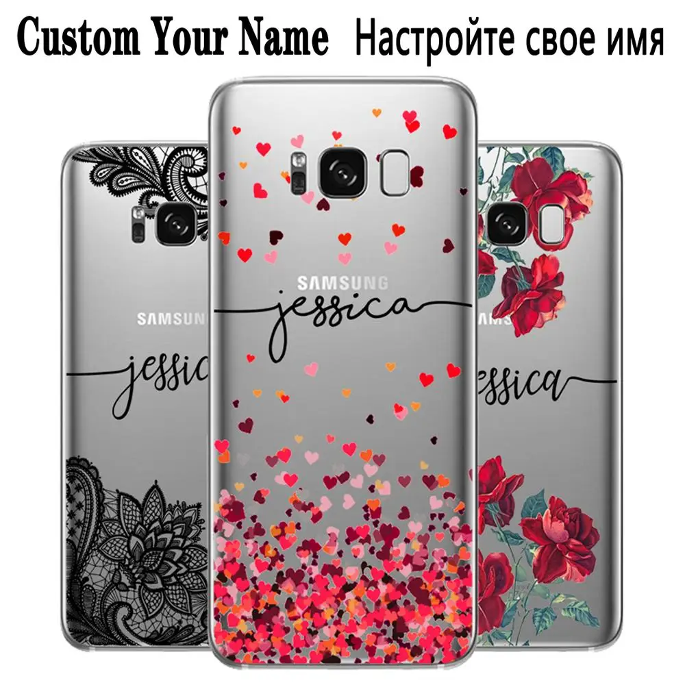 DREAMFOX DIY Name Custom Case Cover For Samsung Galaxy Note S 8 9 10 Lite Edge Plus Grand Prime Soft TPU Silicone |