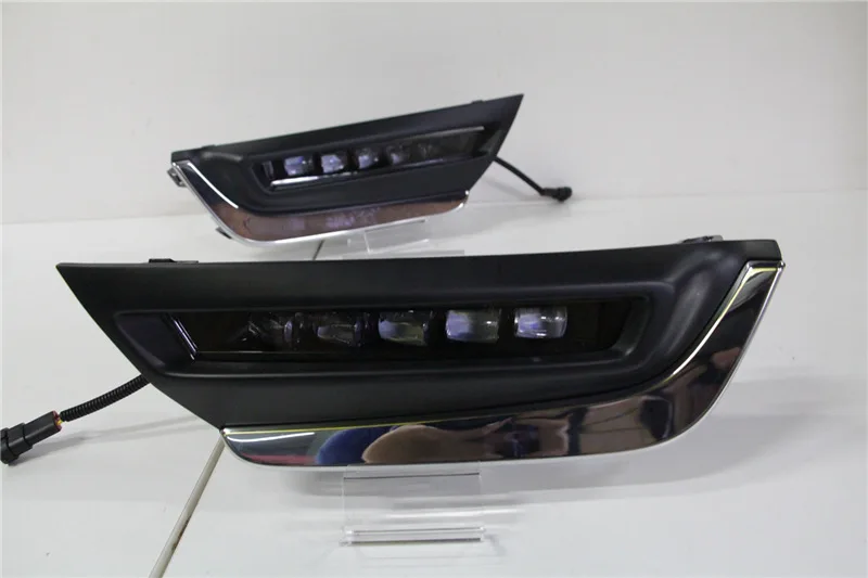 Высокое соответствие для Honda CRV CR-V светодиодный DRL вождения Дневной ходовой светильник противотуманная фара с желтым поворотным сигналом стиль реле