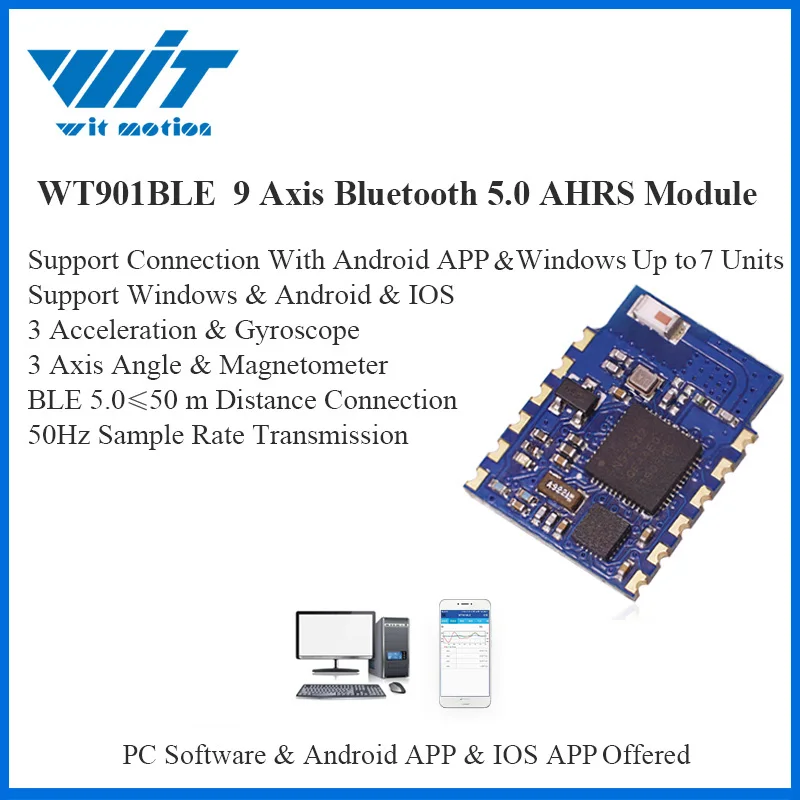 WitMotion Bluetooth BLE 5 0 9 Axis WT901BLE низкое потребление 50 м Угол ускорения гироскоп